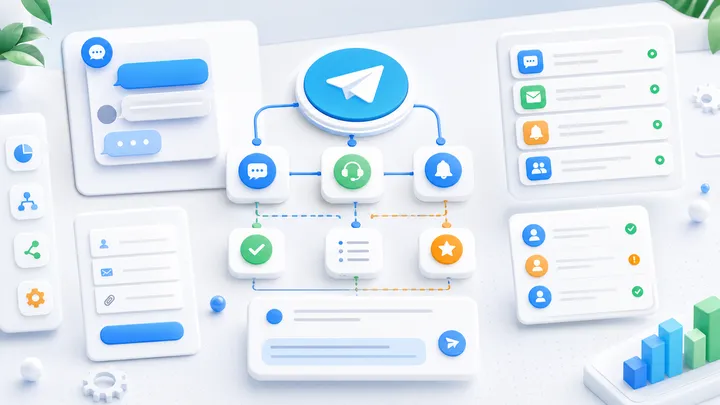 Концепт Telegram-автоматизации с блоками сообщений